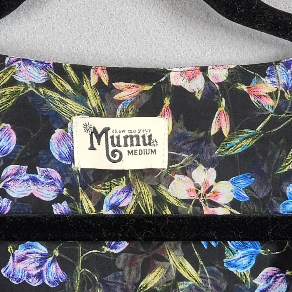 Show Me Your Mumu Romper Womens‎ Medium Black Floral Roxy Long Sleeve USA